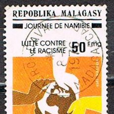 Sellos: MADAGASCAR, Nº 566, DÍA DE NAMIBIA, LUCHA CONTRA EL RACISMO, USADO. Lote 249562420