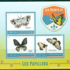 Sellos: MADAGASCAR 2016 SHEET MNH SCOUTS SCOUTISME ESCULTISMO PFADFINDER BUTTERFLIES PAPILLONS MARIPOSAS. Lote 363242085