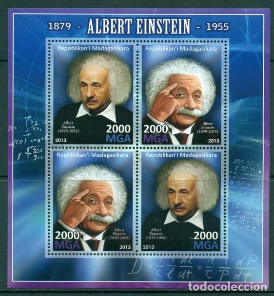 Sellos: MADAGASCAR 2013 SHEET MNH ALBERT EINSTEIN - Foto 1