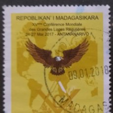 Timbres: MADAGASCAR 2017 XV CONFERENCIA INTERNACIONAL SOBRE LAS GRANDES LOGIAS MASÓNICAS REGULARIZADA. USADO. Lote 347989553
