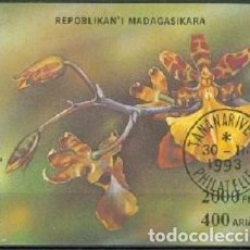 Sellos: MADAGASCAR 1993 SHEET USED MNH ORCHIDS ORCHIDEES ORQUIDEAS ORCHIDEEN ORCHIDEE FLORES FLOWERS FLEURS. Lote 366759146