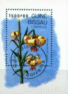 LYS L143 Guinée-bissau 1989 Flore Fleurs Lys Feuille MNH 