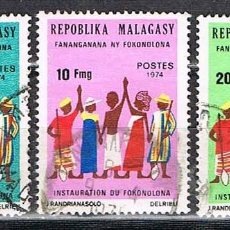 Sellos: MADAGASCAR, IVERT Nº 549/51, ORGANIZACIÓN DE LA COMUNIDAD FOKONOLONA. USADO (SERIE COMPLETA)