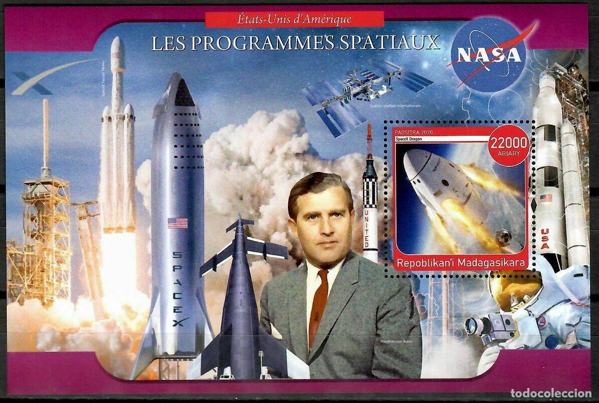 Sellos: MADAGASCAR 2020 SHEET MNH ESPACIO VON BRAUN PROGRAMAS ESPACIALES SPACE PROGRAMS PROGRAMMES SPATIAUX - Foto 1