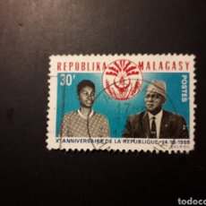 Francobolli: MADAGASCAR YVERT 455 SELLO SUELTO USADO 1968 PRESIDENTE PEDIDO MÍNIMO 3€