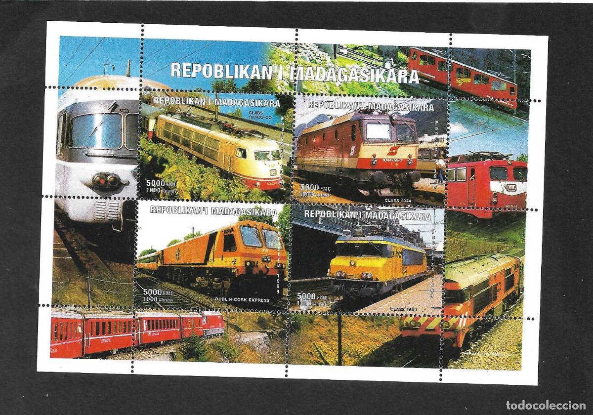 Sellos: trenes en Madagascar. - Foto 1