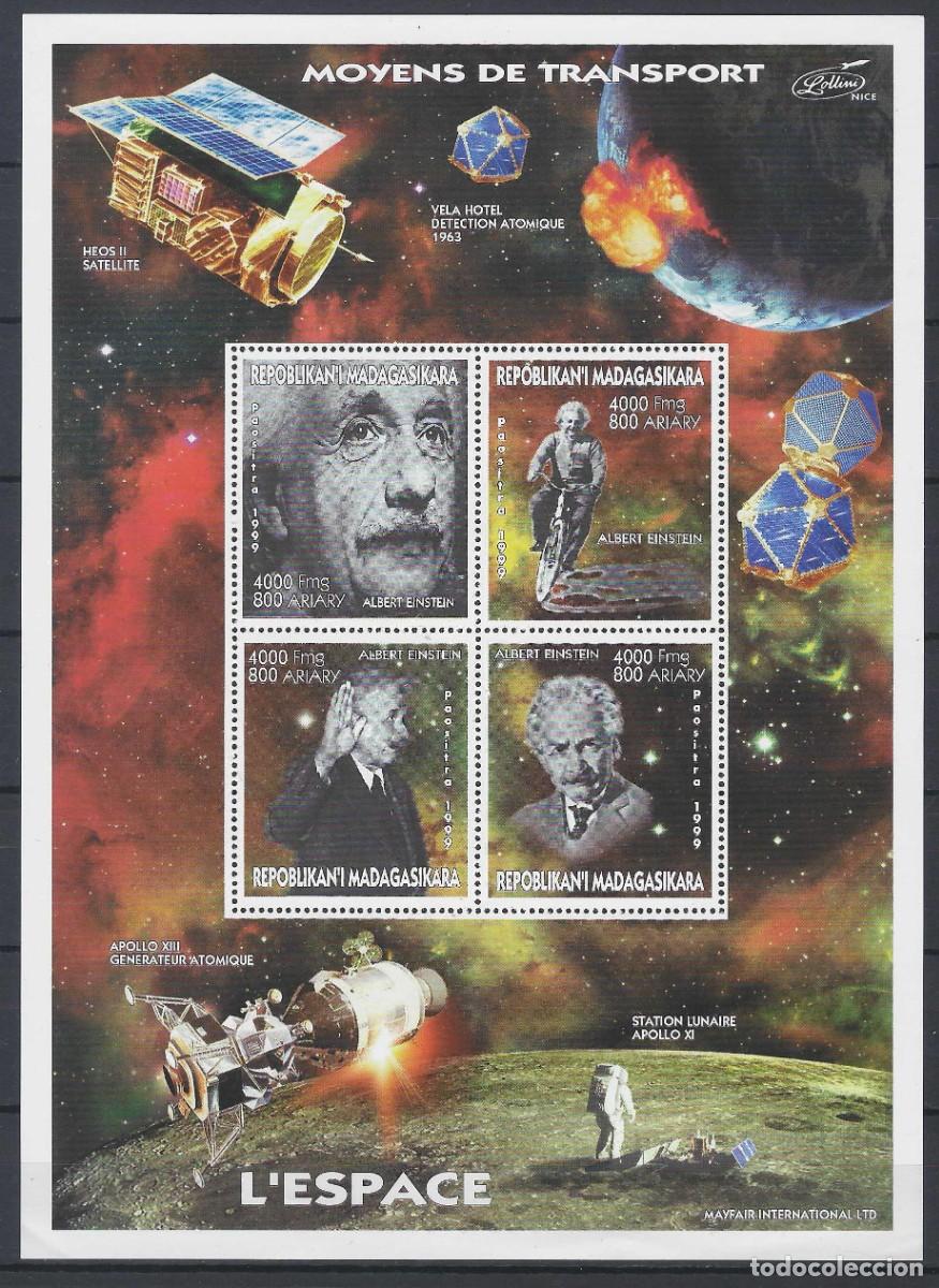 Sellos: MADAGASCAR 1999 - HB EL ESPACIO Y ALBERT EINSTEIN - MNH** - Foto 1