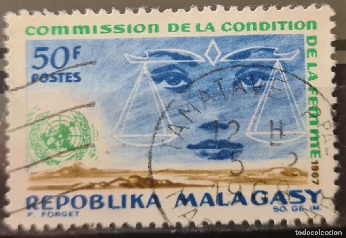 Sellos: Sello usado de Madagascar 1967 Comisi&oacute;n de las Naciones Unidas de la condici&oacute;n de las mujeres