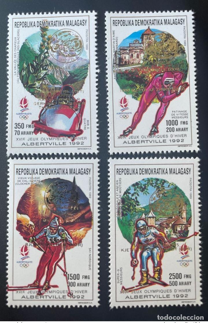 Sellos: Madagascar 1992/1993 Min. 1547 - 1550A O Surch. Juegos Ol&iacute;mpicos de Albertville
