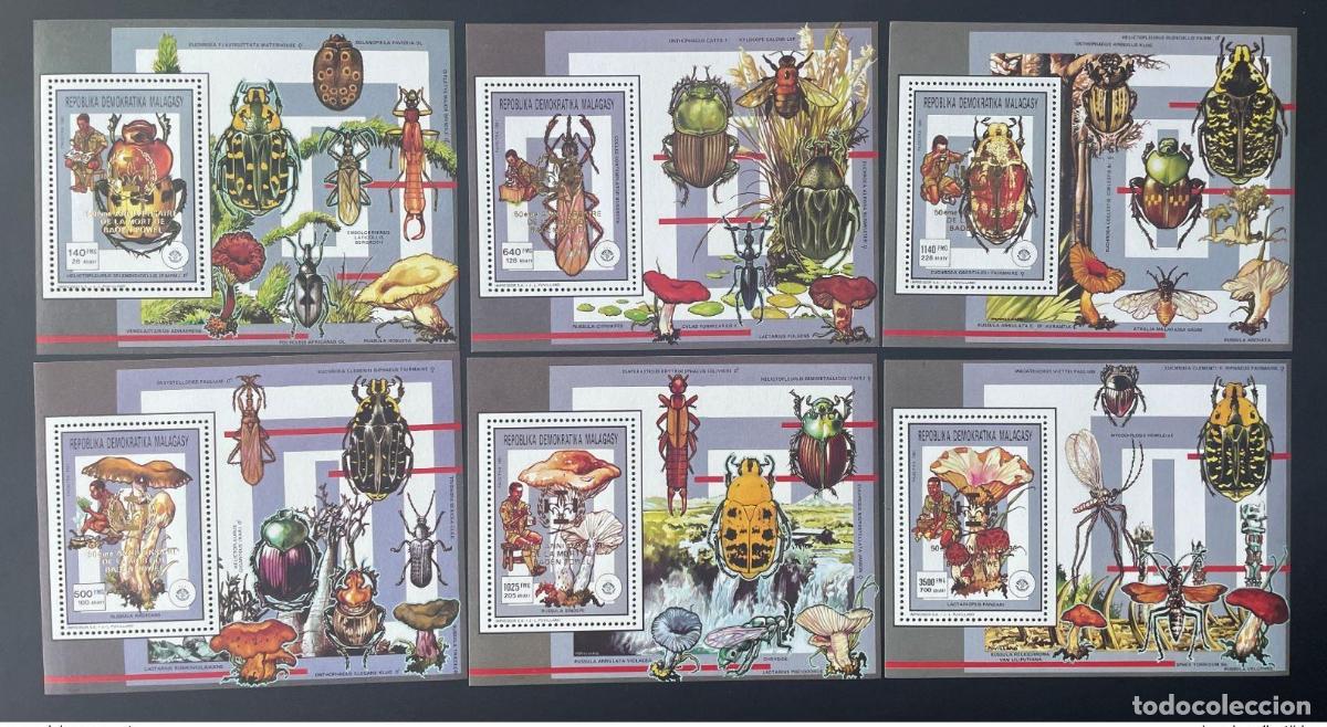 Sellos: Madagascar 1991/1993 Mi. Bl. 214 219 Jamboree de Baden-Powell Scouts sobrecargado oro