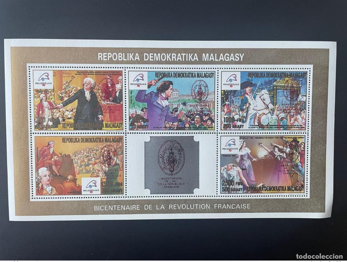 Sellos: Madagascar 1989/1993 Mi. 1552 - 1556 Kb. Surco rojo. Revoluci&oacute;n francesa de 1789