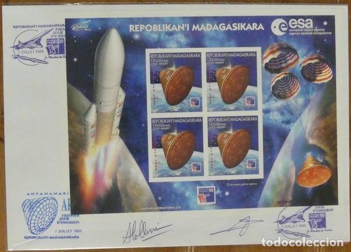Sellos: MADAGASCAR 1999 SPD FDC IMPERF PHILEXFRANCE 99 ESA ESPACIO ESPACE SPACE LANZADERAS ESPACIALES SPACE