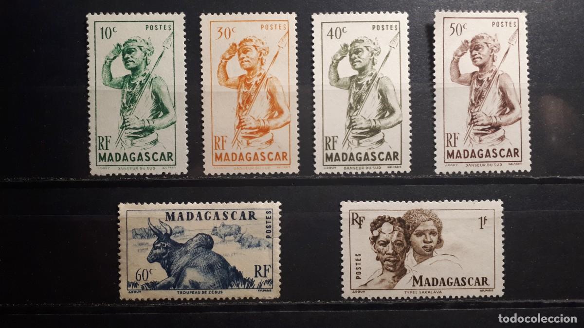 Sellos: MADAGASCAR. A&Ntilde;O 1946. **/*. YVERT 300/4, 306