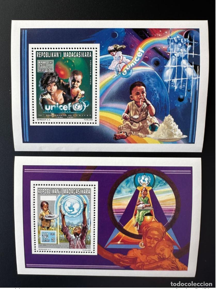 Francobolli: Madagascar 1996 Mi. Bl. C269 - D269 A. Ni&ntilde;os y de 50 a&ntilde;os del UNICEF