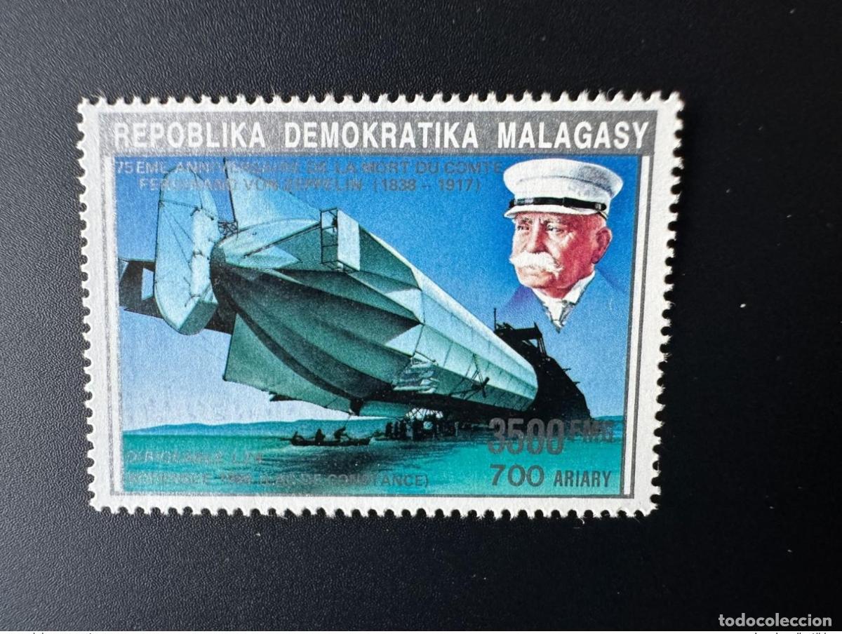 Sellos: Madagascar 1992 mayo 1396 I Bal&oacute;n Ferdinand Conte Graf von Zeppelin