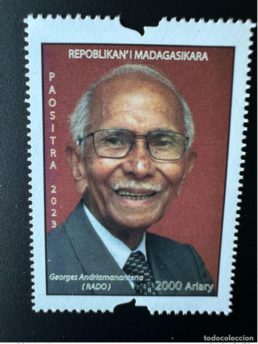 Sellos: Madagascar 2023 Mi.? Georges Andriamanantena conocido como periodista y escritor de Rado