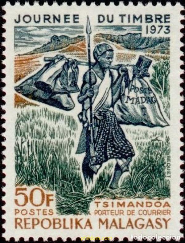 Sellos: 193513 MNH MADAGASCAR 1973 DIA DEL SELLO