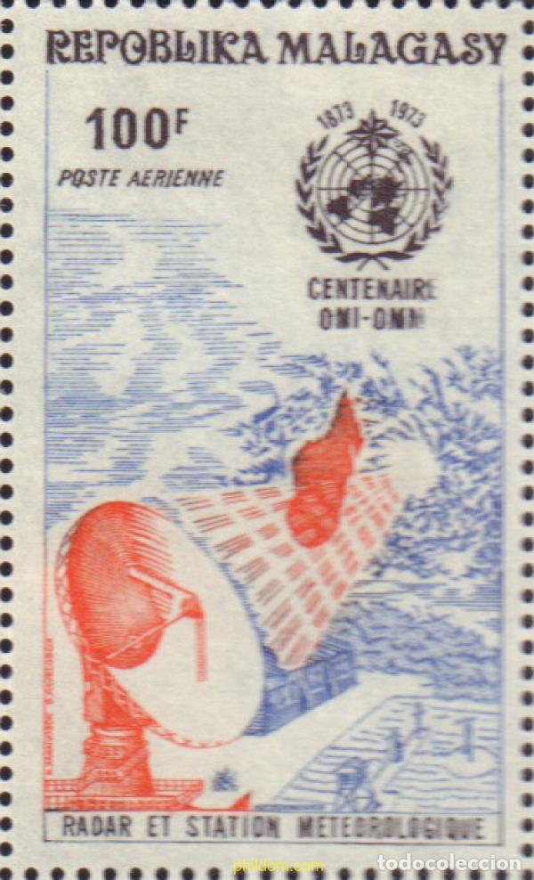 Sellos: 595075 MNH MADAGASCAR 1973 CENTENARIO OMI-OMM
