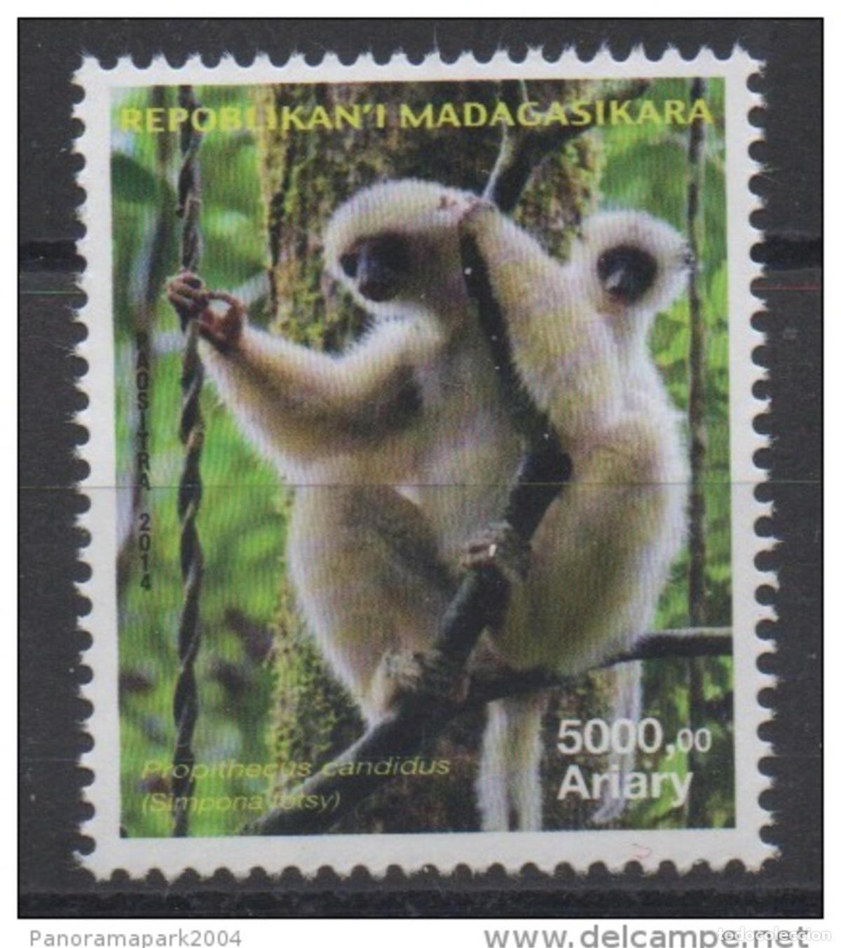 Sellos: Madagascar 2014/2015 Mi. 2685 Fauna L&eacute;mur Propithecus candidus MNH **