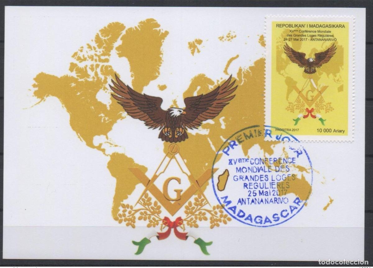 Sellos: Mapa m&aacute;ximo de Madagascar 2017 Mi. 2689 15&ordf; Gran Logia Mas&oacute;nica