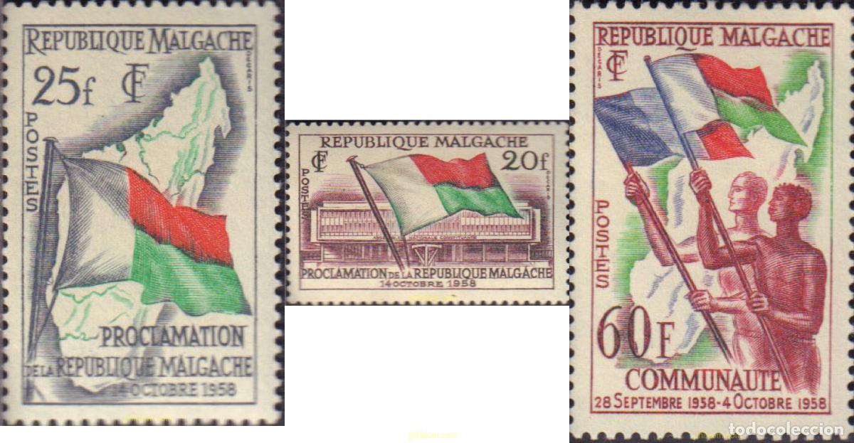 Sellos: 262376 MNH MADAGASCAR 1959 PROCLAMACION DE LA REPUBLICA