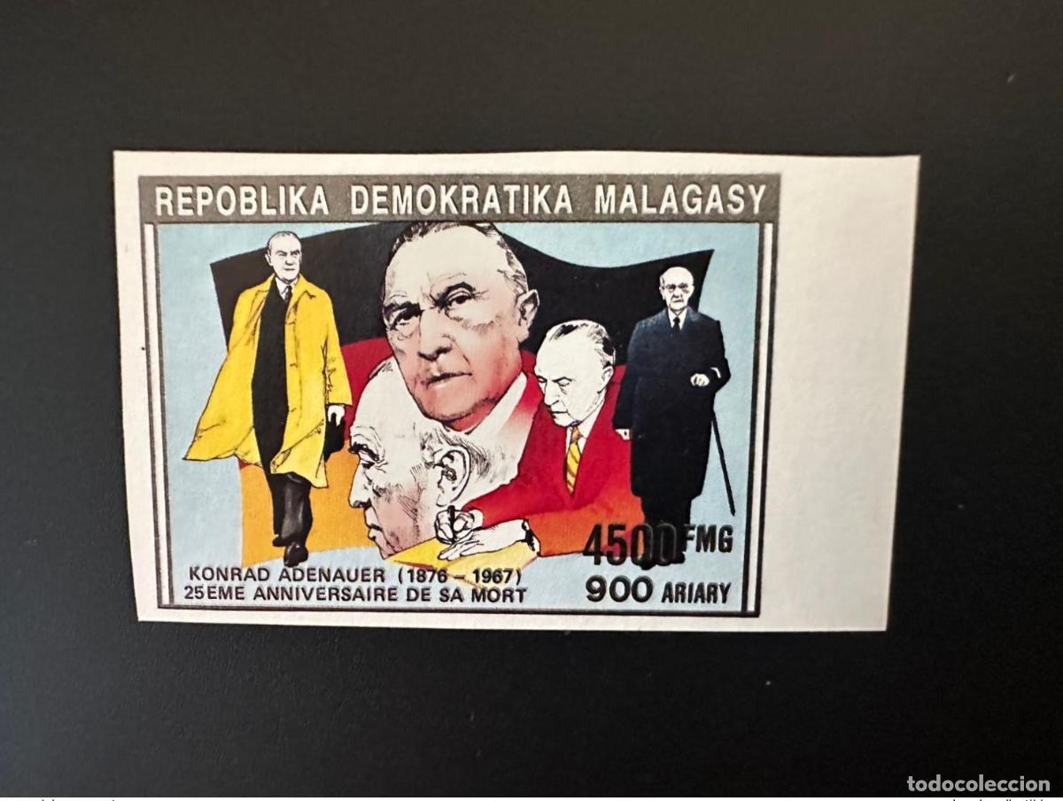 Sellos: Madagascar 1992 mayo de 1397 I&deg; emperador Konrad Adenauer Bundeskanzler canciller
