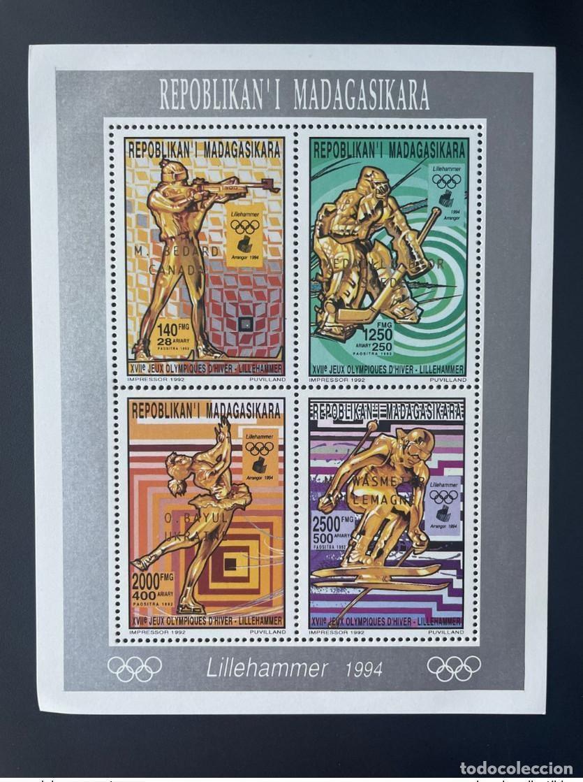 Sellos: Madagascar 1994 Mi. 1696-1699 Ab Klb Gold Lillehammer Juegos Ol&iacute;mpicos de Invierno