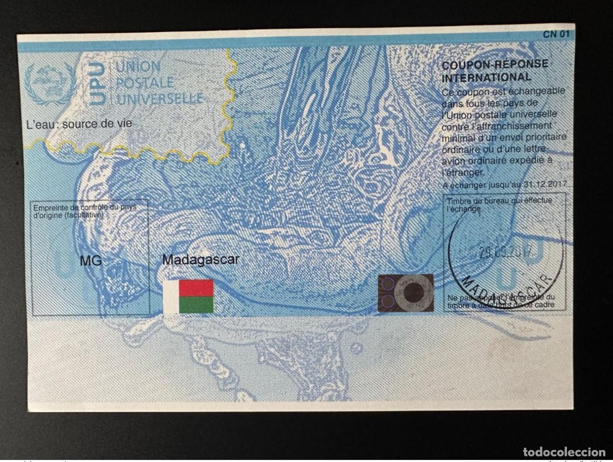 Sellos: Madagascar UPU El agua es la fuente de vida se cancela COUPON-REPONSE IRC IAS CRI
