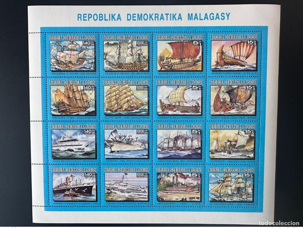Sellos: Madagascar 1990/1993 Mi. 1462 - 1477 hojas Kleinbogen Barcos Schiffe