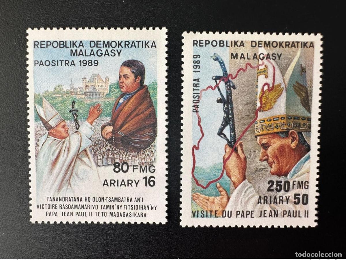 Sellos: Madagascar 1992 Mi. 1198 - 1199 Visita al Papa Juan Pablo II