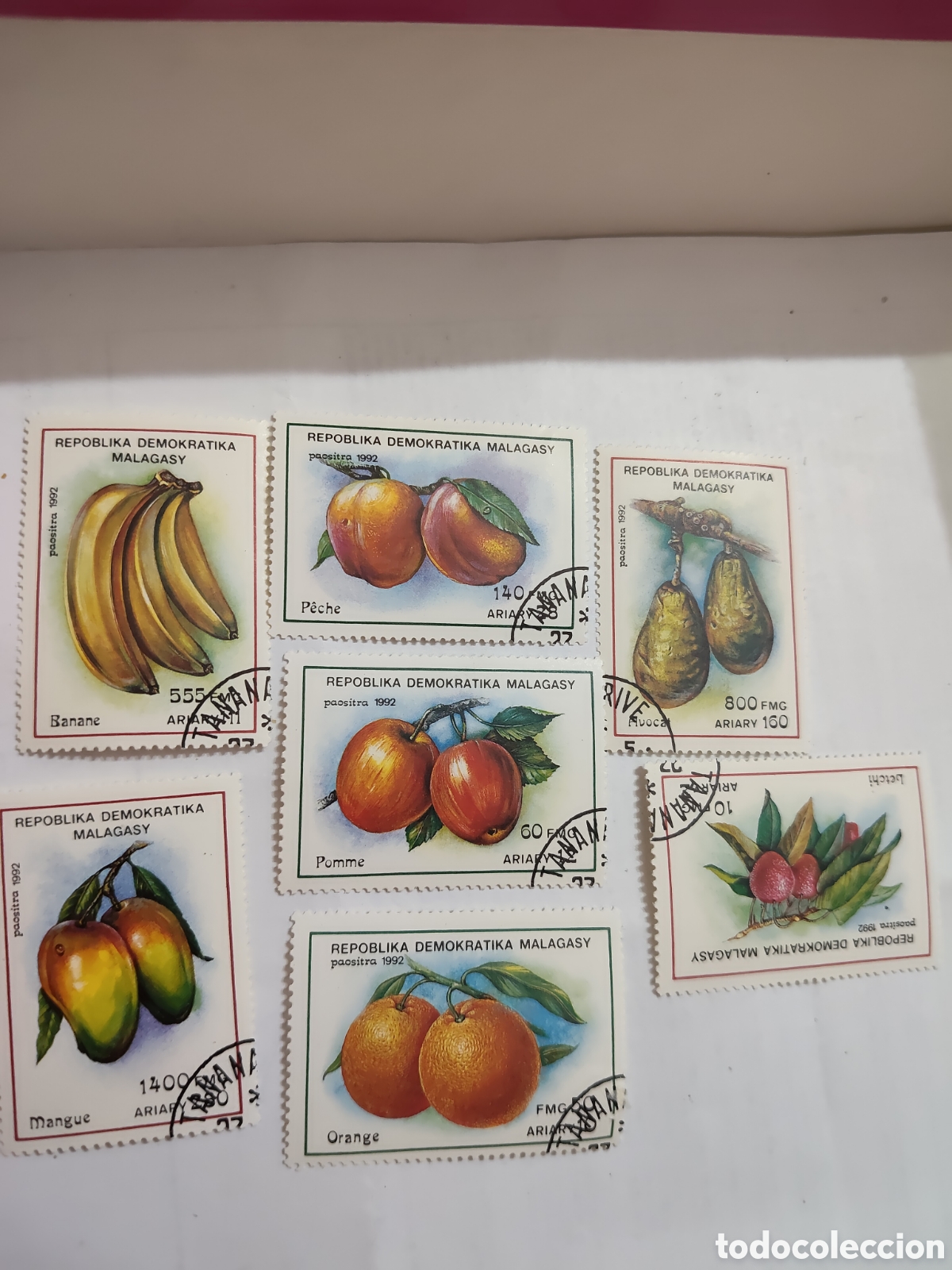 Sellos: 7 Sellos de Madagascar Frutas 1992 muy buenos