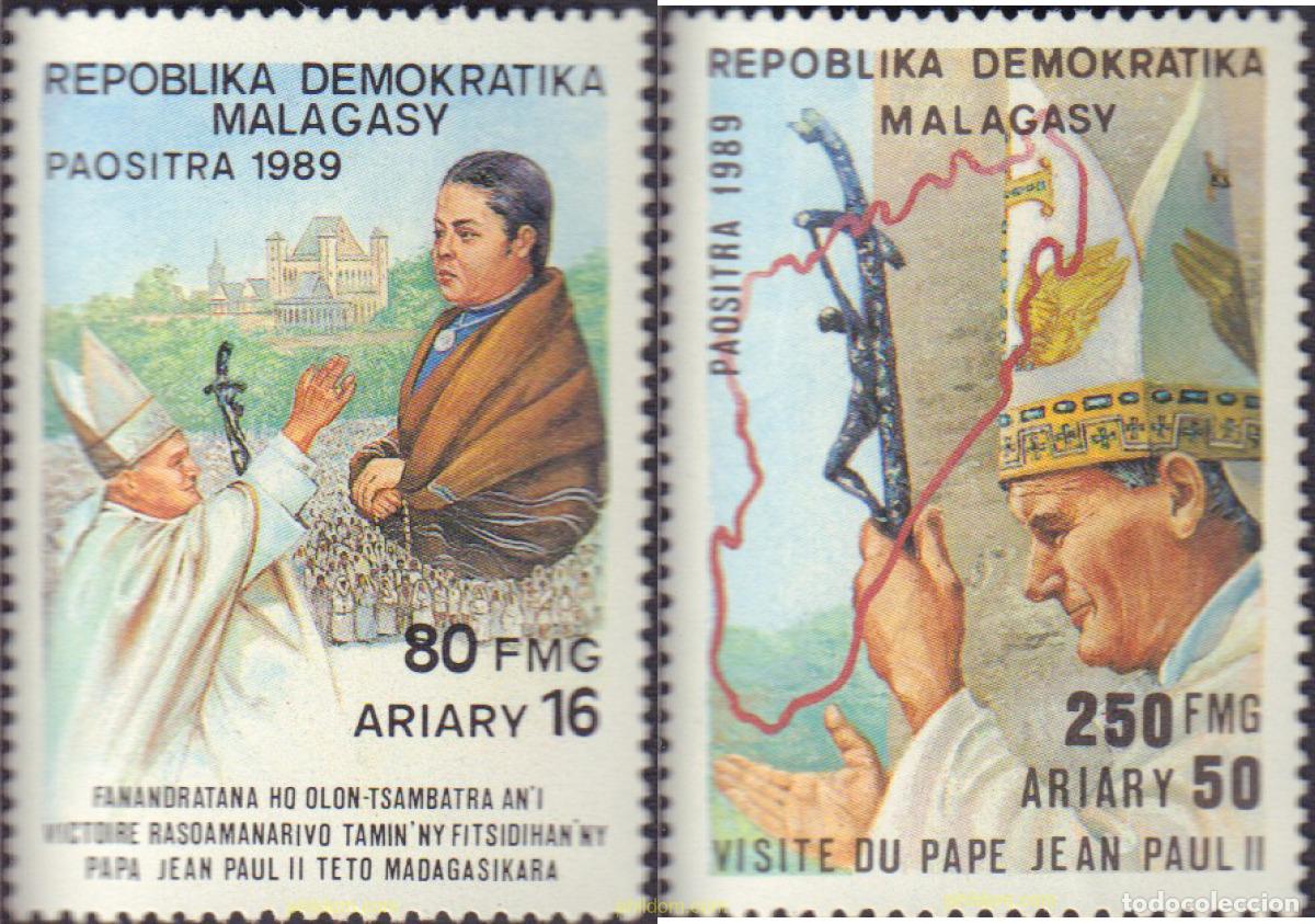 Sellos: 594929 MNH MADAGASCAR 1989 VISITA DE JUAN PABLO II A MADAGASCAR