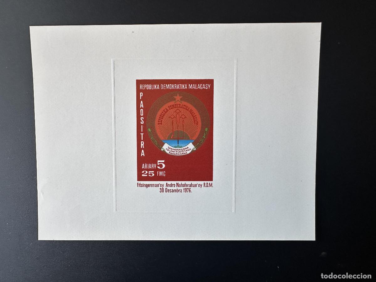Selos: Madagascar 1976 Mi. 828 Luxury Proof Aniversario Rep&uacute;blica Democr&aacute;tica