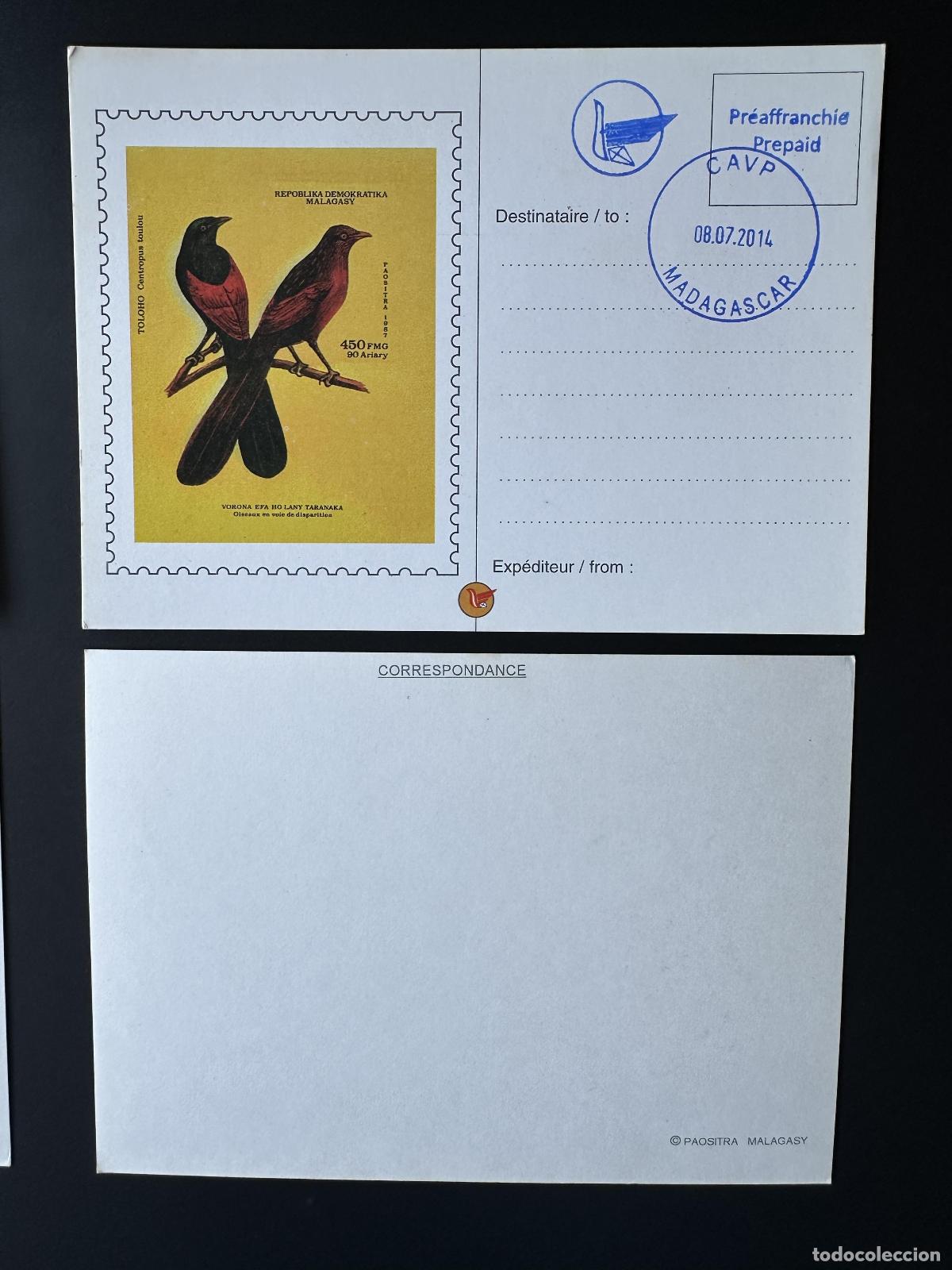 Sellos: &iquest;Madagascar 1987? Mi. 1049 cancelado sobrecarga local n&uacute;mero entero postal p&aacute;jaro
