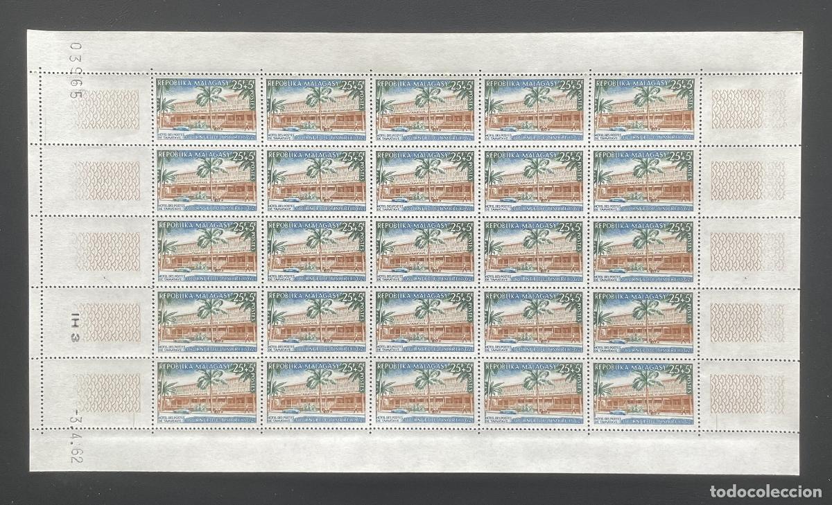 Stamps: Madagascar 1962 YT 369 bloque D&iacute;a del Sello Correos Tamatave