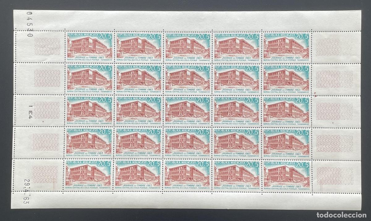 Stamps: Madagascar 1963 YT 379 bloque D&iacute;a del Sello oficina postal Tananarive