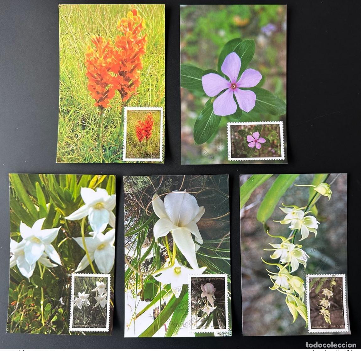Sellos: Madagascar 2021/2022 Mi. 2746 - 2750 Maxi Card Flores end&eacute;micas