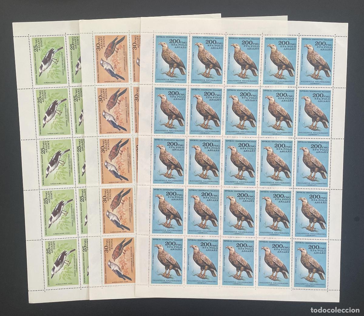 Briefmarken: Madagascar 1982 YT 663-665 bloque aves rapaces &aacute;guila fauna