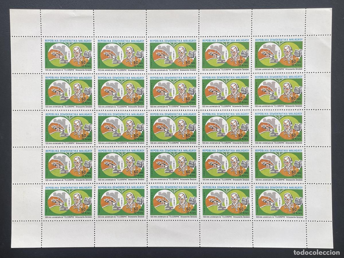 Briefmarken: Madagascar 1987 YT 818 tabl&oacute;n tel&eacute;grafo Antananarivo Tamatave
