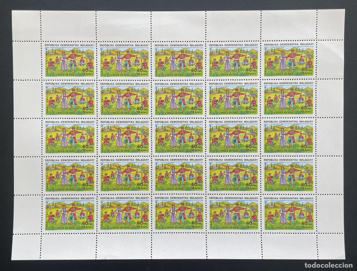 Briefmarken: Madagascar 1987 YT 830 escuela en fiesta danza folklore trajes