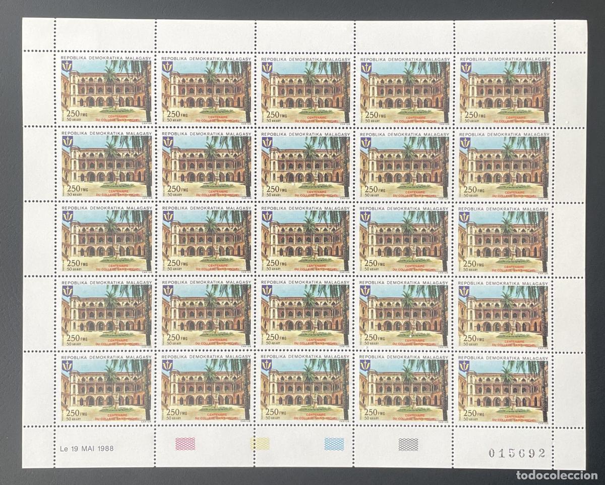 Sellos: Madagascar 1988 YT 861 bloque centenario Colegio Saint-Michel