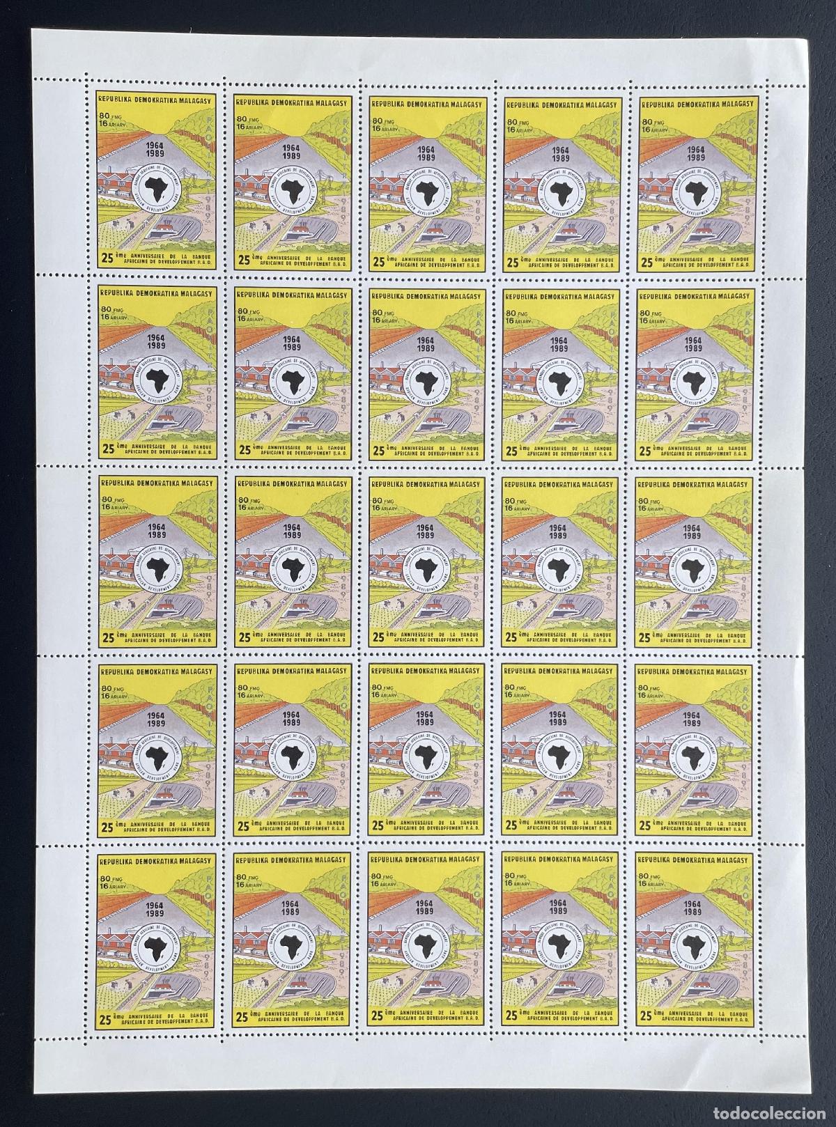 Stamps: Madagascar 1990 YT 970 hoja Banco Africano Desarrollo BAD