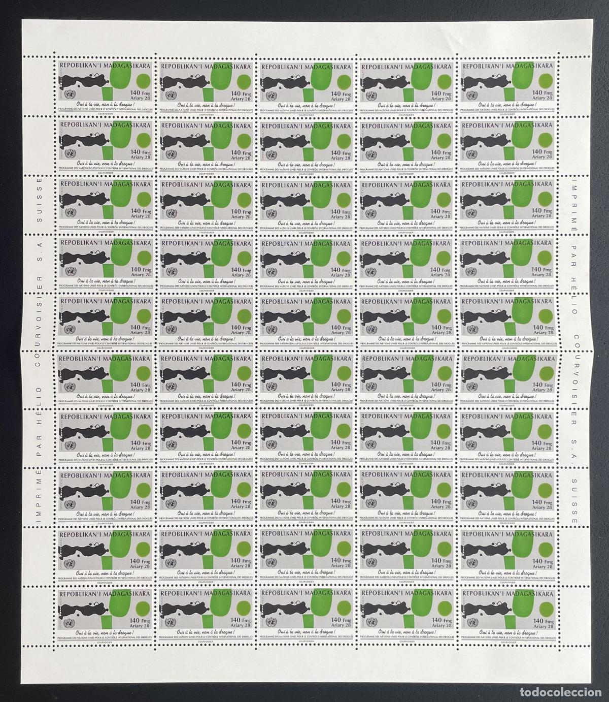Stamps: Madagascar 1996 YT 1459 bloque Naciones Unidas antidroga ONU