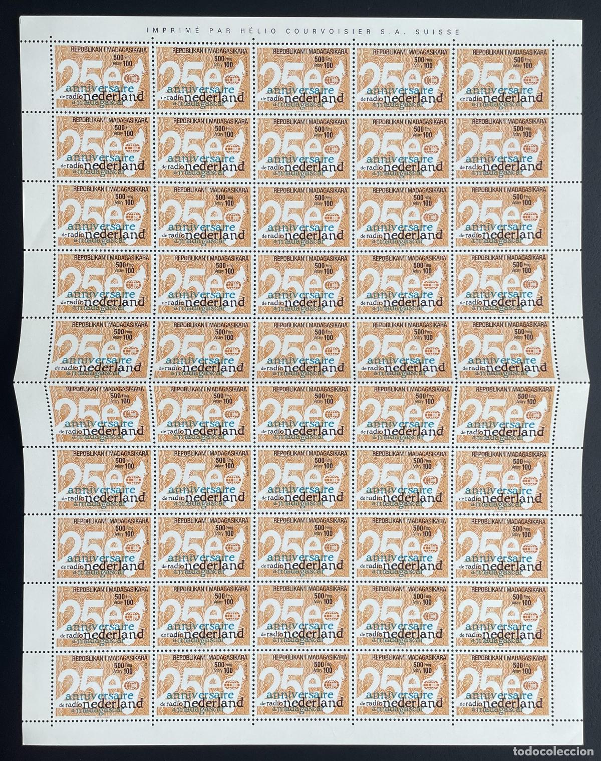 Stamps: Madagascar 1997 YT 1533 hoja 25 aniversario Radio Nederland