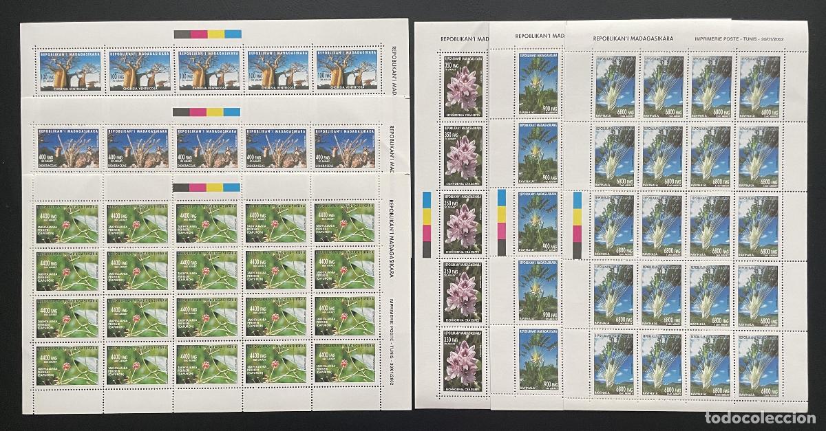 Stamps: Madagascar 2002 YT 1832-1837 flora Chorisia Ravinala Baobab flores