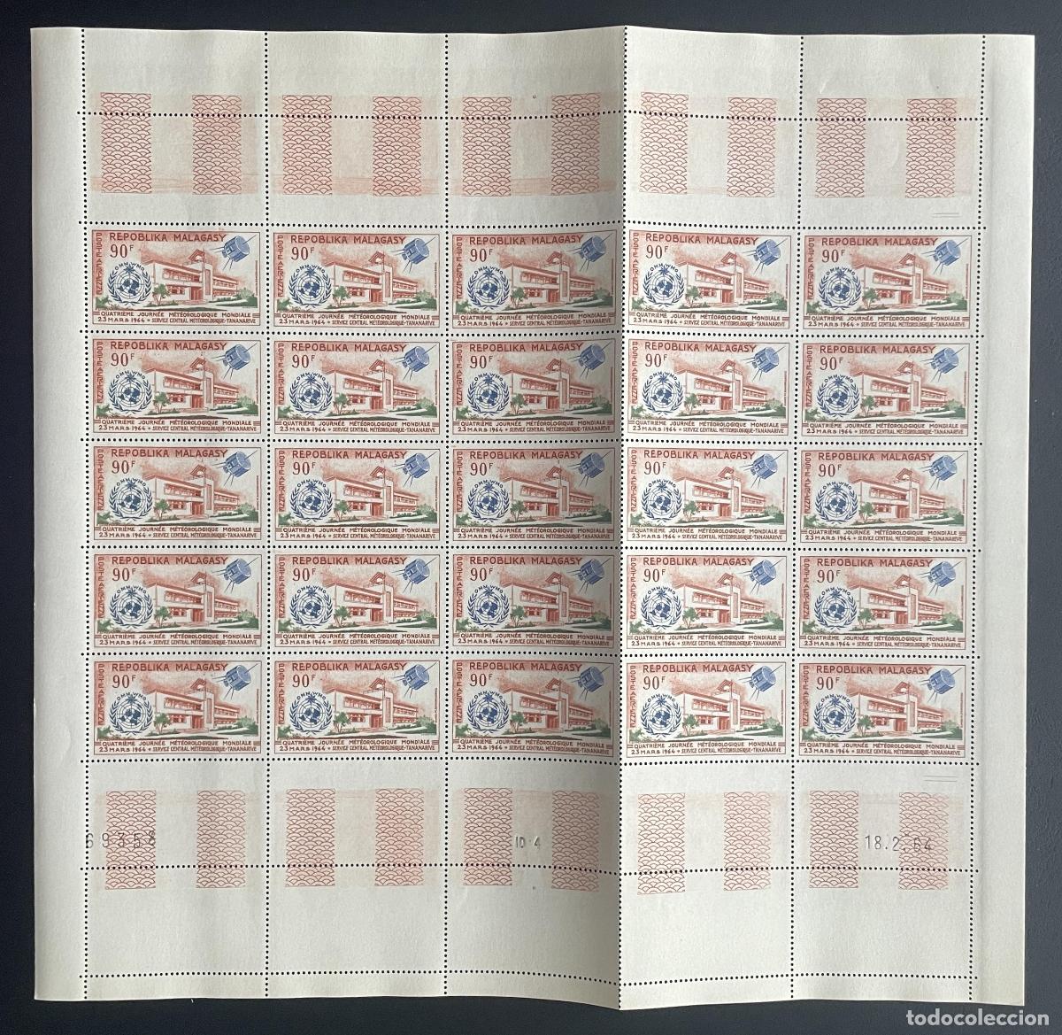 Stamps: Madagascar 1964 YT PA 95 bloque d&iacute;a meteorol&oacute;gico mundial