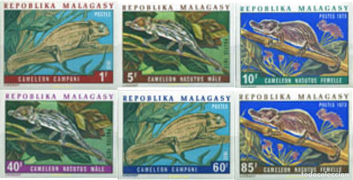 Briefmarken: 193515 MNH MADAGASCAR 1973 CAMALEONES