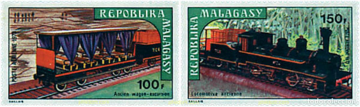 Sellos: 55754 MNH MADAGASCAR 1973 FERROCARRILES ANTIGUOS