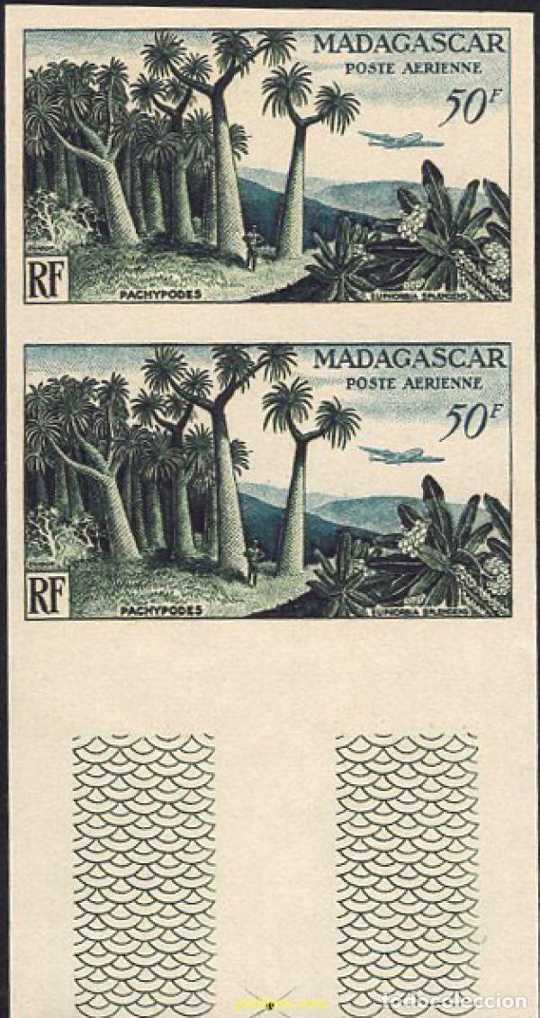 Sellos: 674364 MNH MADAGASCAR 1954 FAUNA Y FLORA