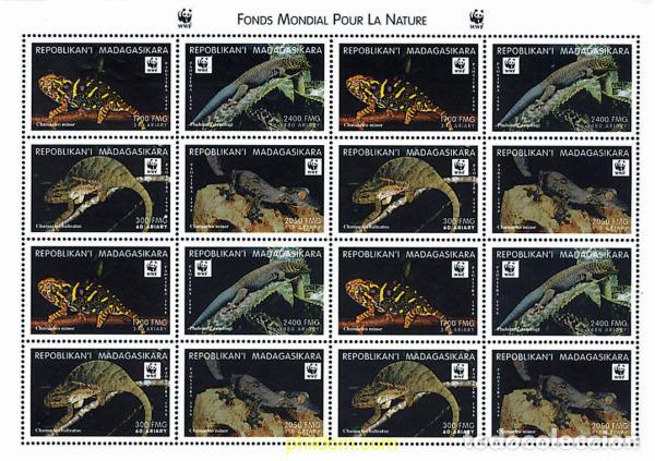 Sellos: 12699 MNH MADAGASCAR 1999 CAMALEONES Y GECOS